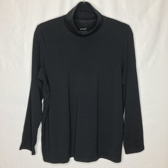 J. Jill Tops - J. Jill pure jill pima cotton relaxed turtleneck black long sleeve size MP AG19